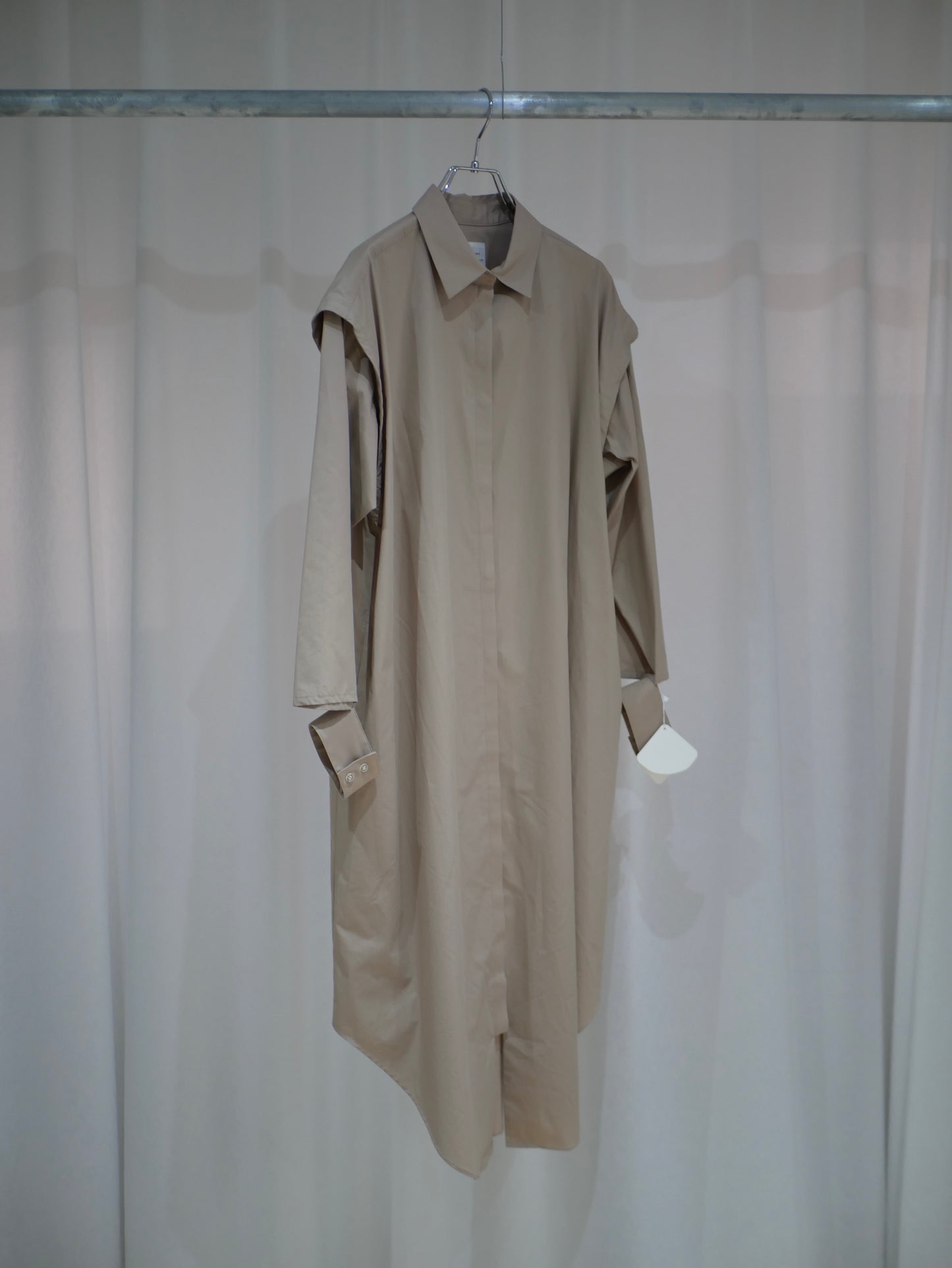 【Last one】〔plain〕milky matte shirt one piece