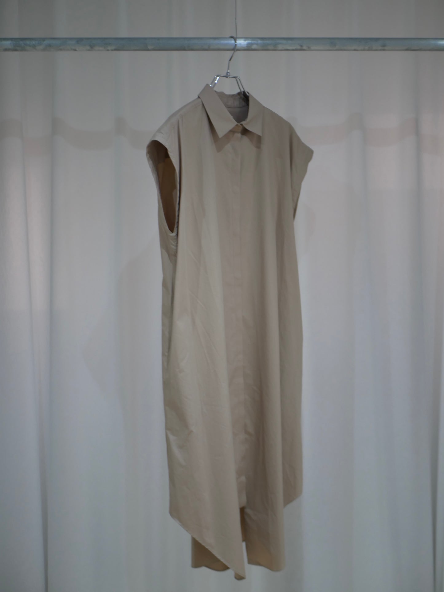 【Last one】〔plain〕milky matte shirt one piece