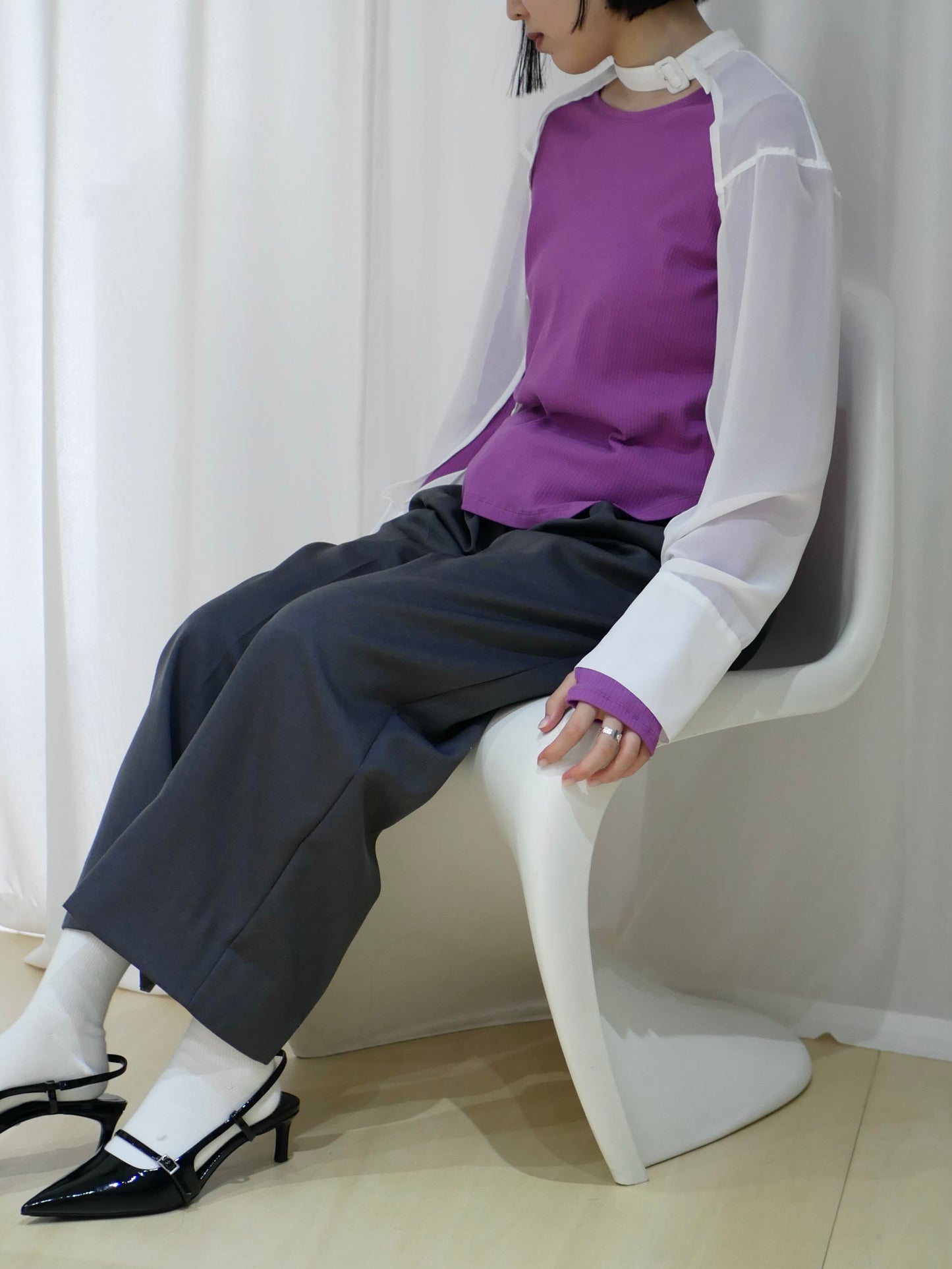 〔plain〕Arm cape tops〔cover〕「肌を透かす軽やかさ」