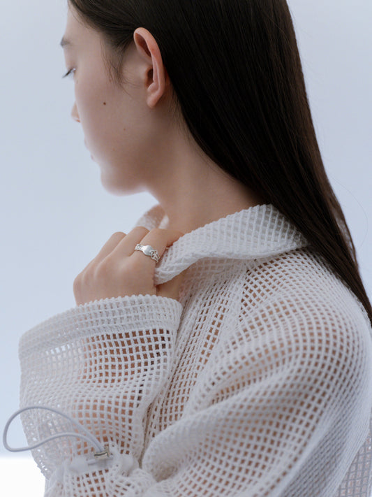 【Last one】〔small article〕 Silver ear flat ring 「耳飾りの記憶」