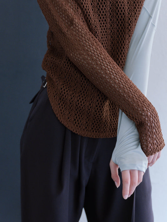 ◼︎Mesh two tone tops〔rich〕