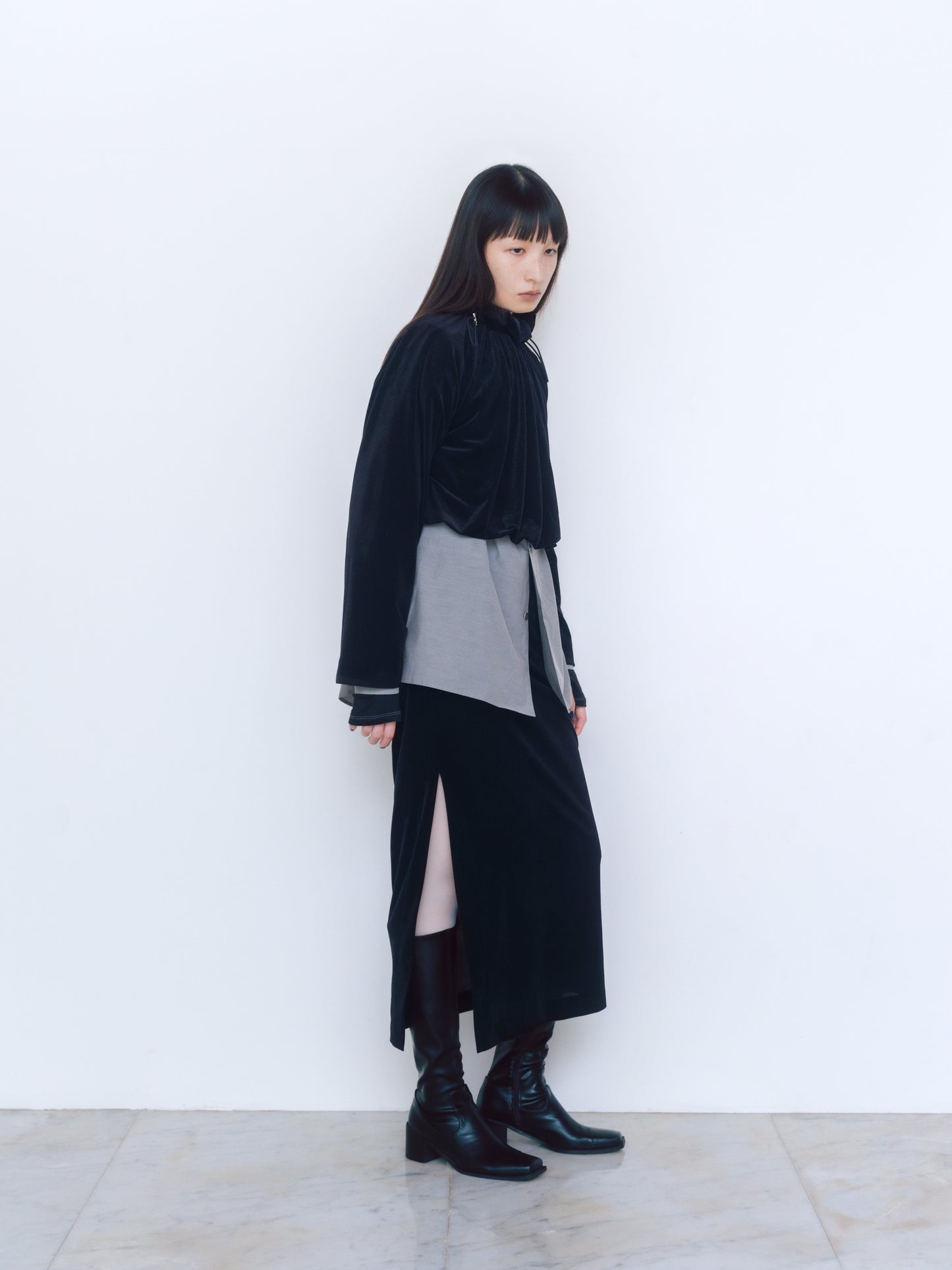 〔plain〕Drooping box shirts・unisex