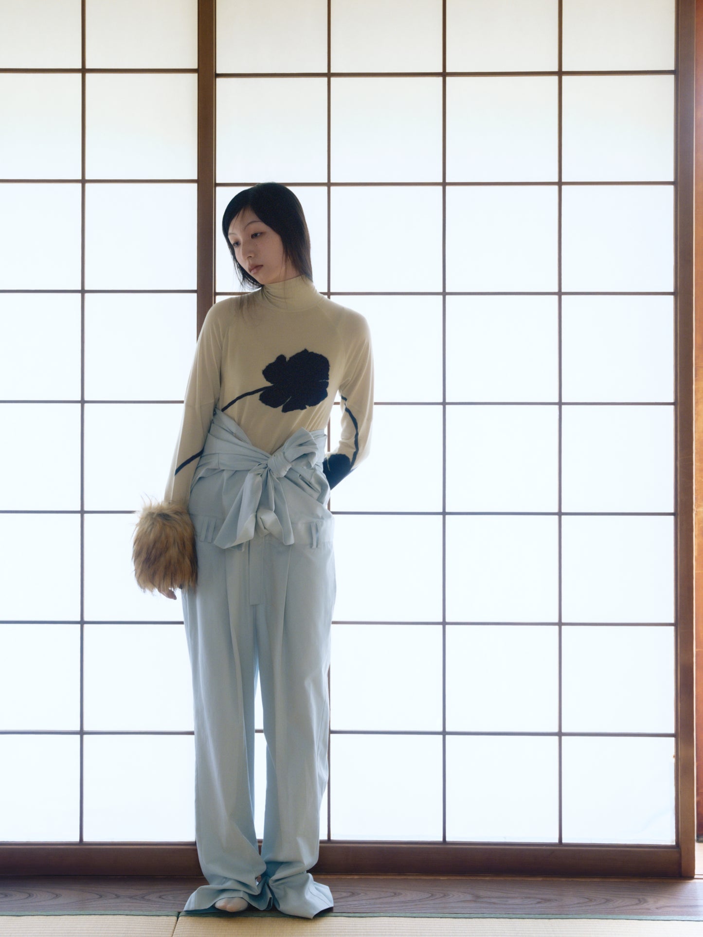 〔plain〕Plain V neck jump suits