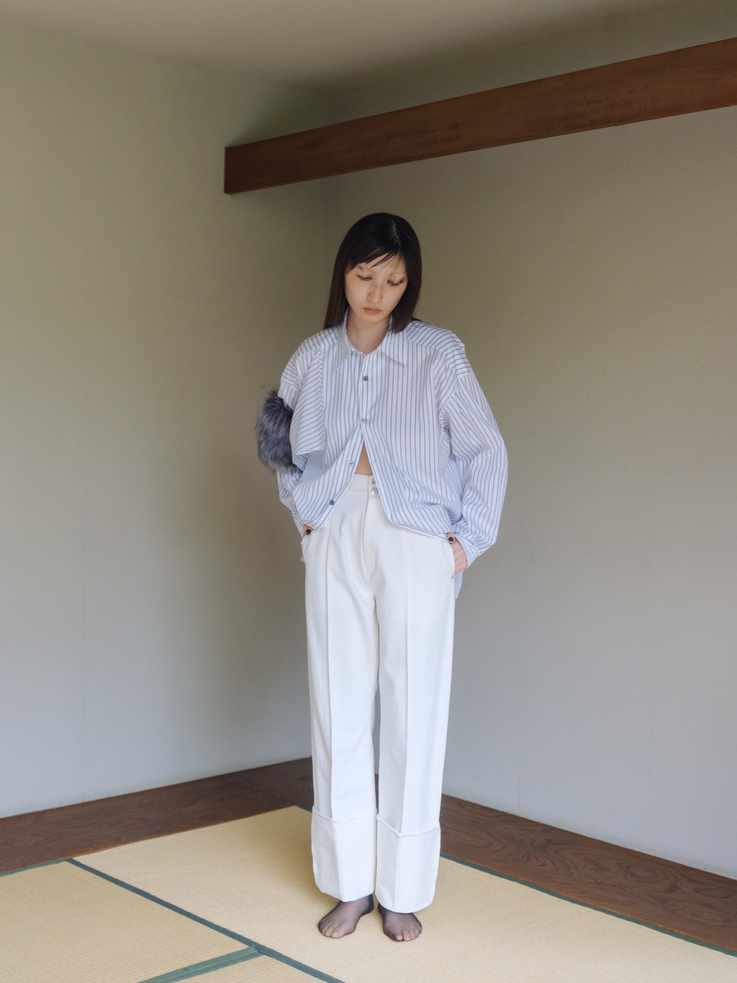 〔plain〕Drooping box shirts・unisex
