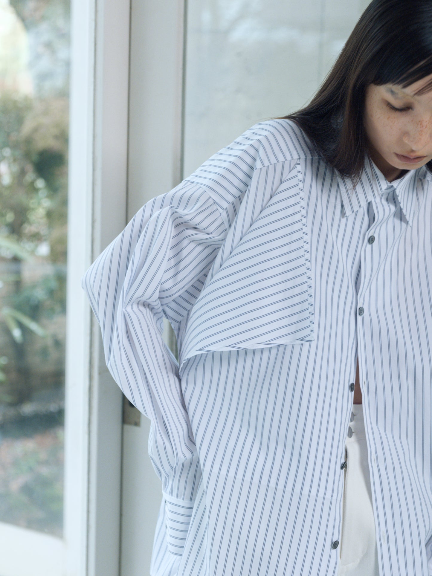 〔plain〕Drooping box shirts・unisex