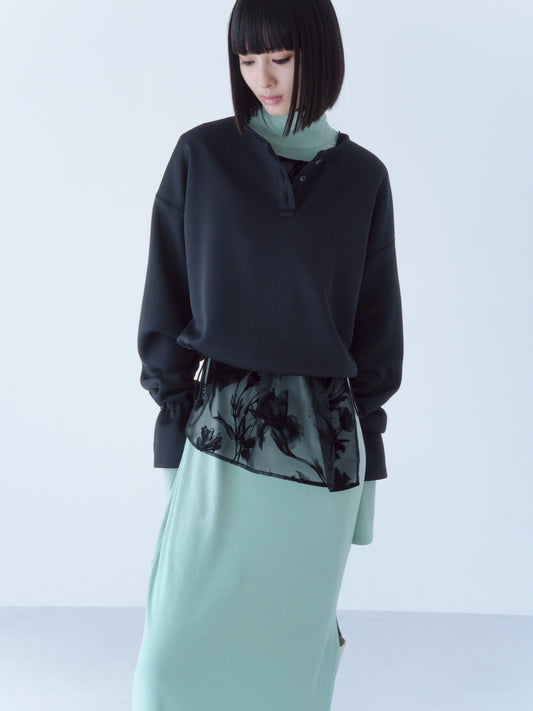 〔louise〕Louise flare pullover・Black