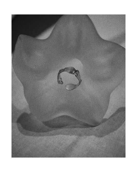 〔small article〕 Silver ear flat ring 「耳飾りの記憶」