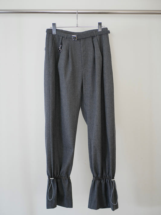 【Last one】〔rich〕 Silver hook & shirring pants「静かな主張を足元に」