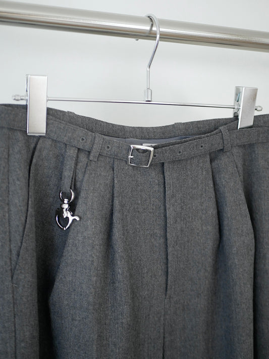 【Last one】〔rich〕 Silver hook & shirring pants「静かな主張を足元に」
