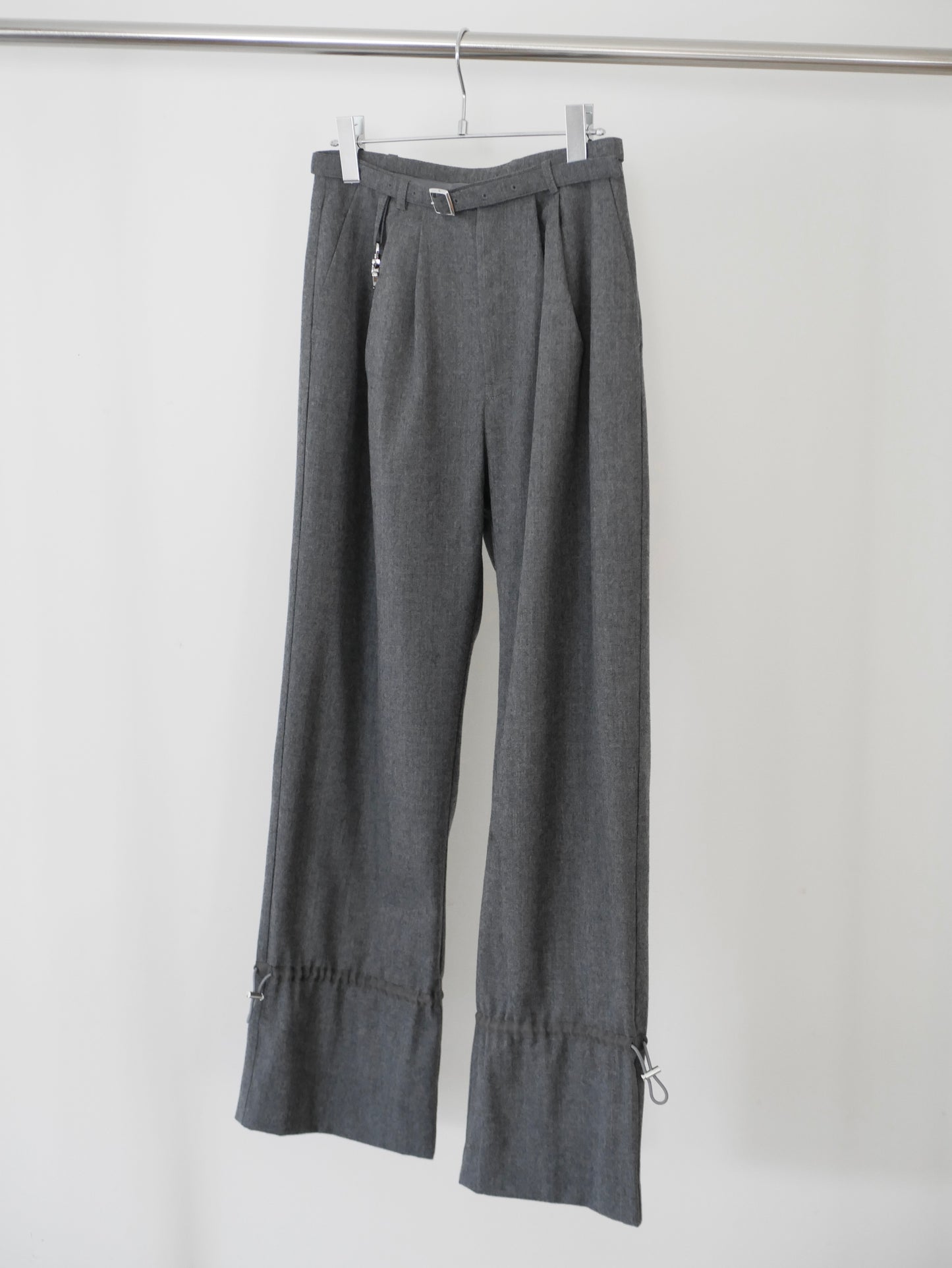 【Last one】〔rich〕 Silver hook & shirring pants「静かな主張を足元に」