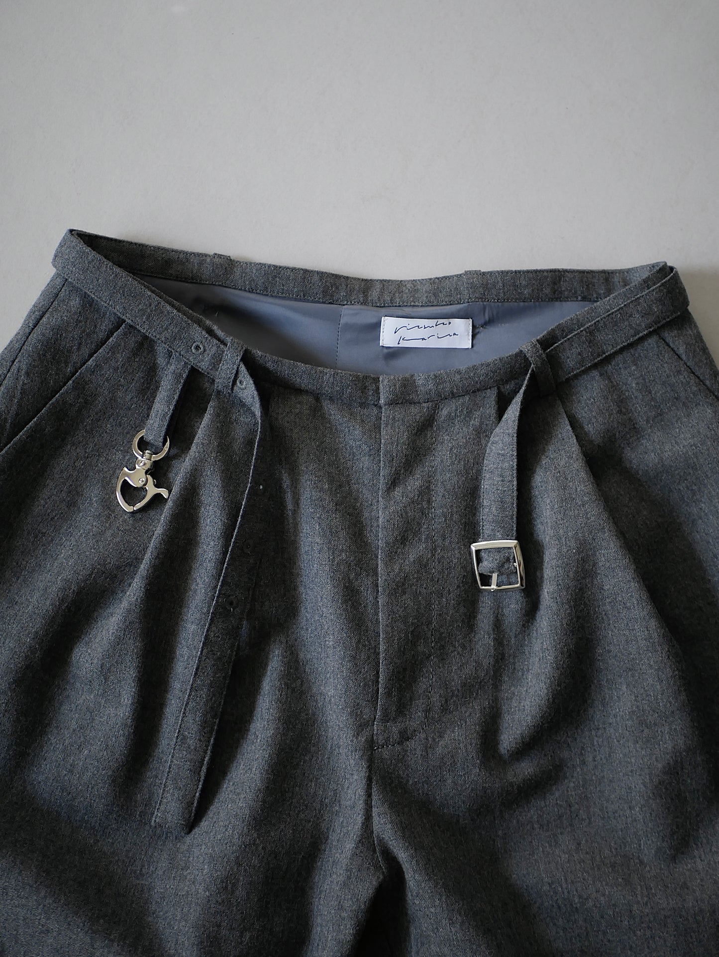 【Last one】〔rich〕 Silver hook & shirring pants「静かな主張を足元に」