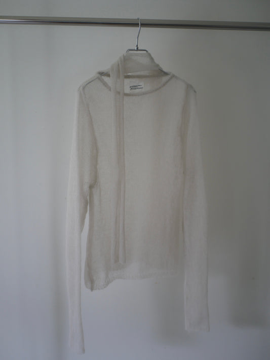 【Last one】〔plain〕 Muffler high gauge kid mohair knit「レイヤーの主役」