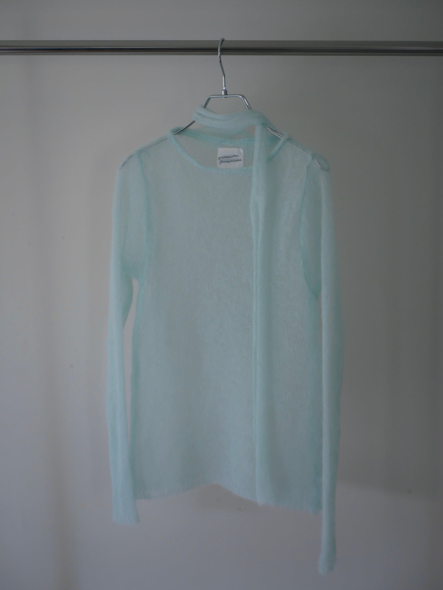 【Last one】〔plain〕 Muffler high gauge kid mohair knit「レイヤーの主役」