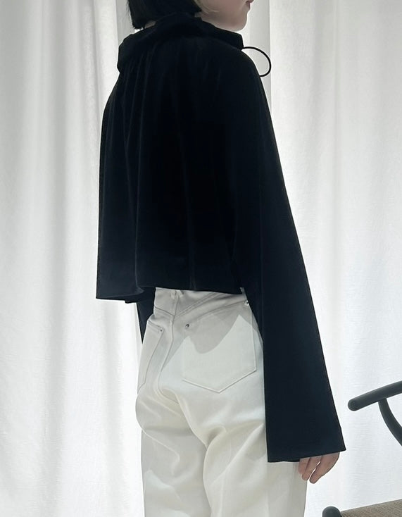 〔plain〕Sheer velour gather tops「とろみと透けで輪郭をぼかす」