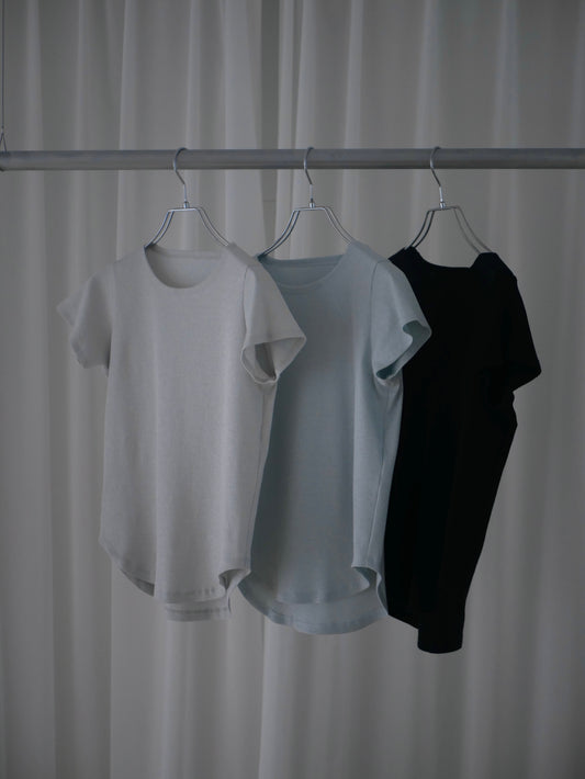 〔louise〕Rib inner half tops「さりげなく、きらめきを纏う」