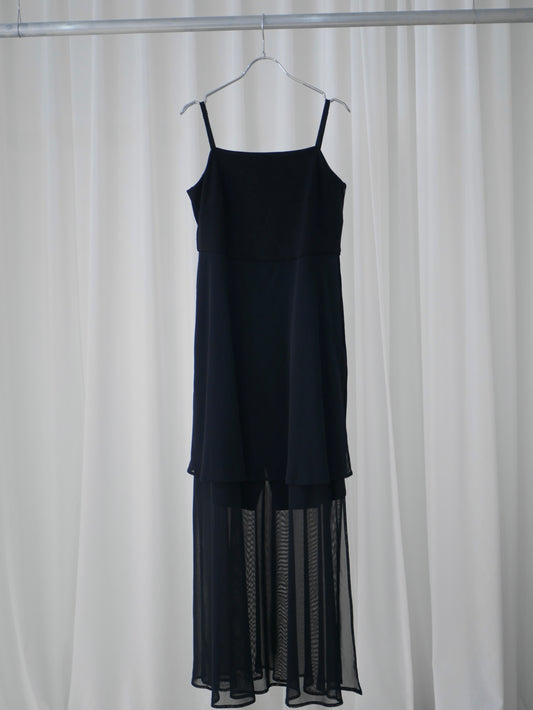 〔plain〕Sheer half jump suit「透ける余韻、重ねる静寂」