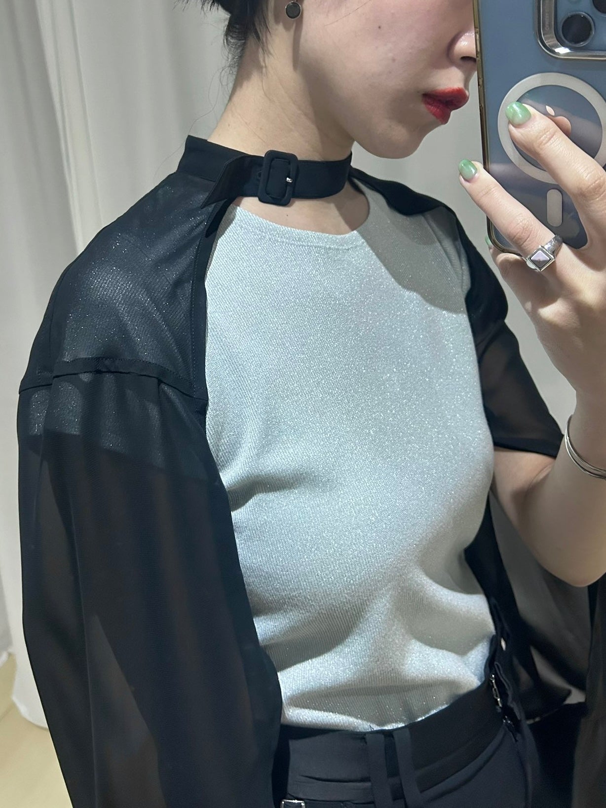 〔plain〕Arm cape tops〔cover〕「肌を透かす軽やかさ」