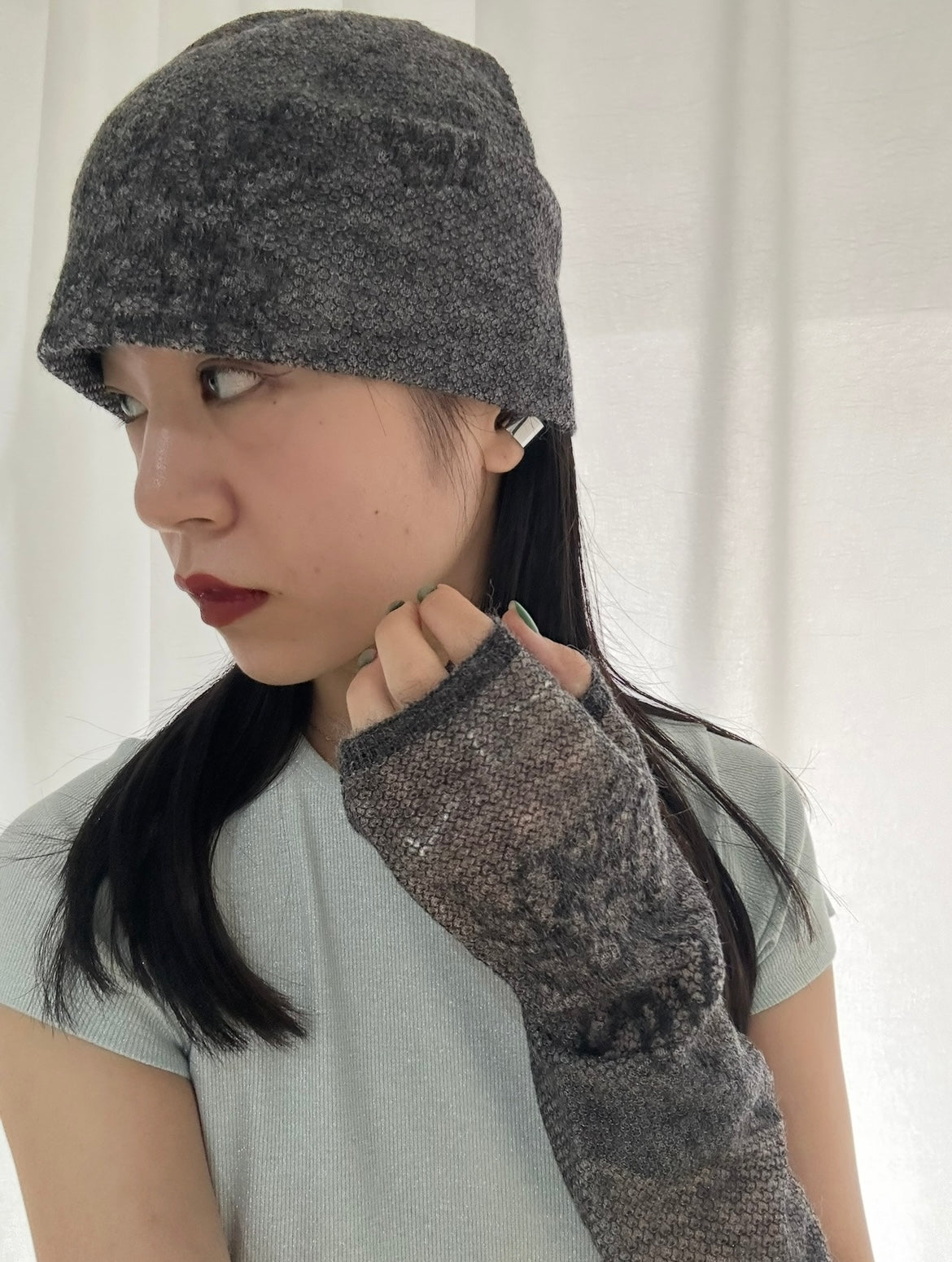 〔louise〕Rib inner half tops「さりげなく、きらめきを纏う」