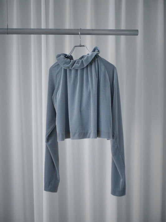 【Last one】〔plain〕Sheer velour gather tops「とろみと透けで輪郭をぼかす」