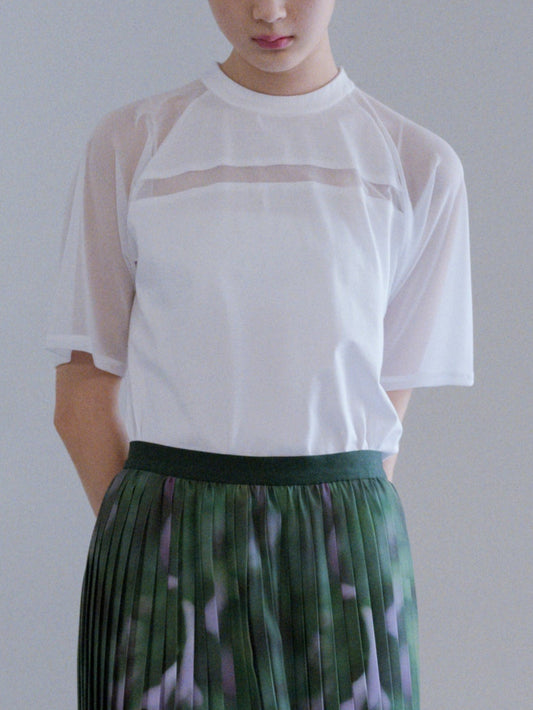 〔plain〕See-through T blouse「Tシャツとブラウスの間」