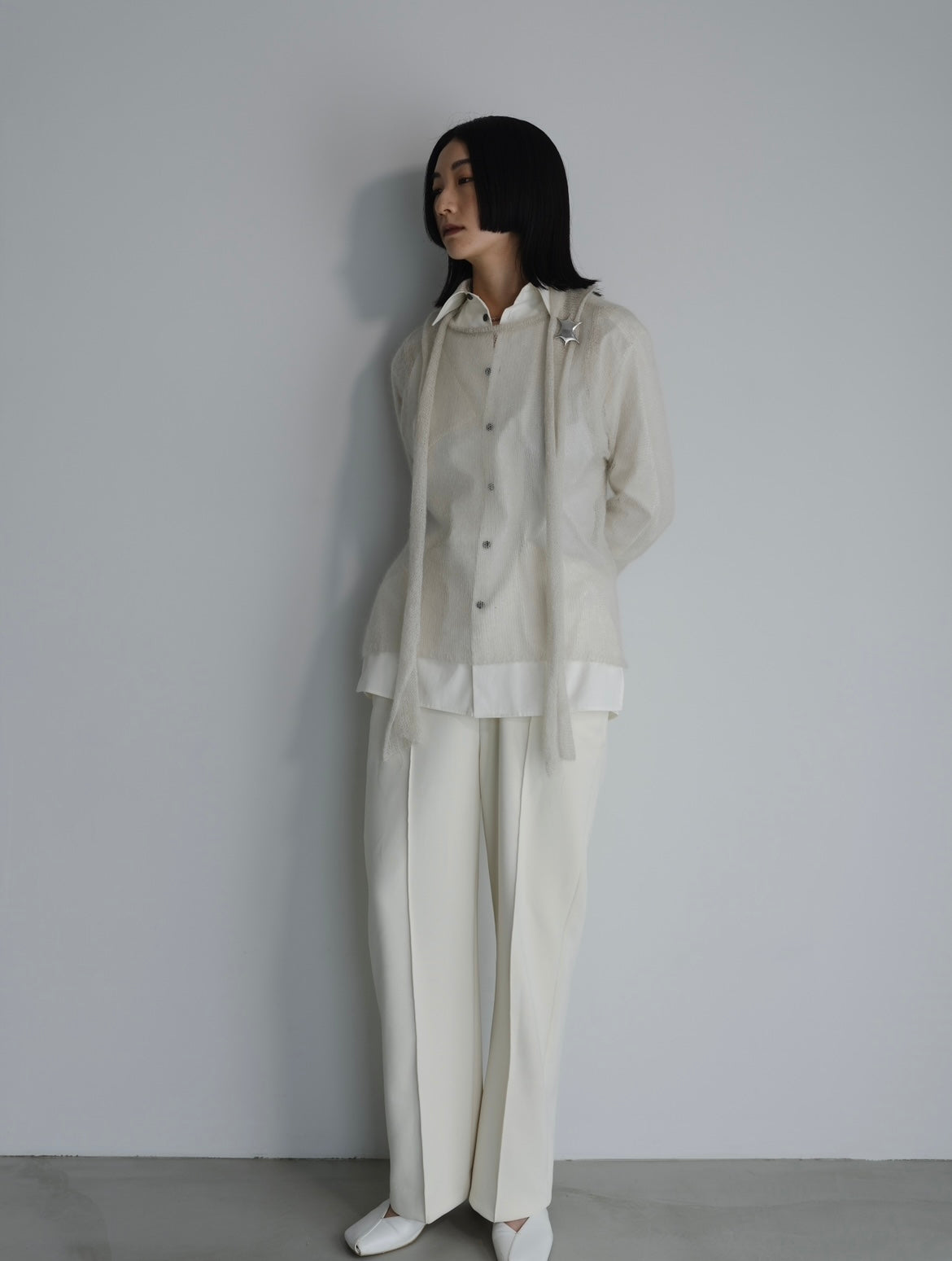 ◼︎ Muffler high gauge kid mohair knit 〔plain〕