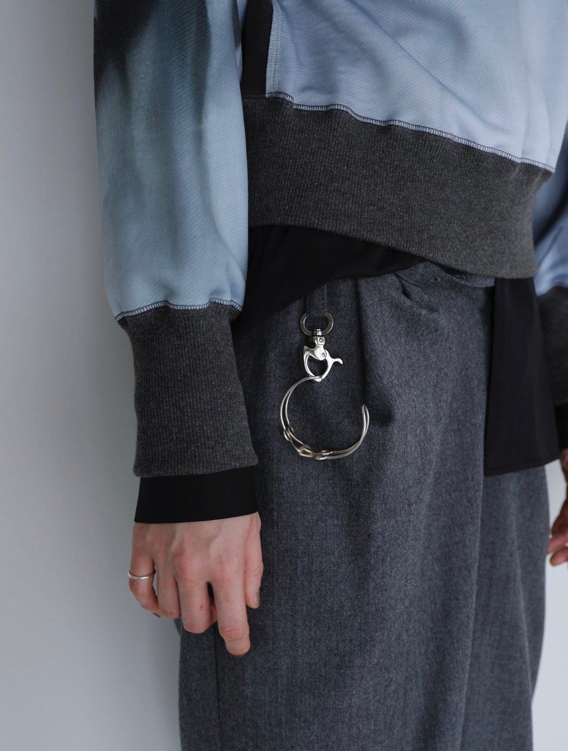 【Last one】〔rich〕 Silver hook & shirring pants