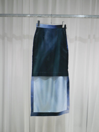 〔rich〕Dripping tight skirt （Print）「光をすべらせ、輪郭を遊ぶ」