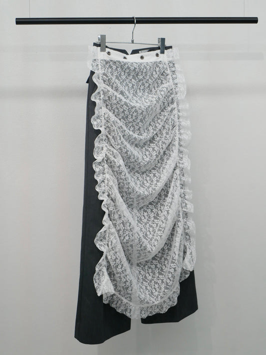 7.〔内金50％支払い〕Lace apron wool slacks〔rich〕【受注生産】