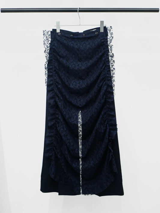 7.【全額支払い】Lace apron wool slacks〔rich〕【受注生産】