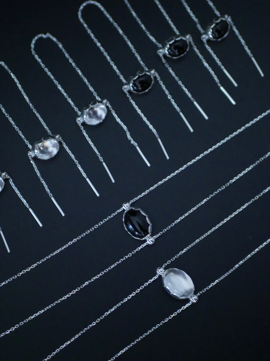 【受注生産〜5/31迄受付】〔small article〕Chain onyx・crystal necklace
