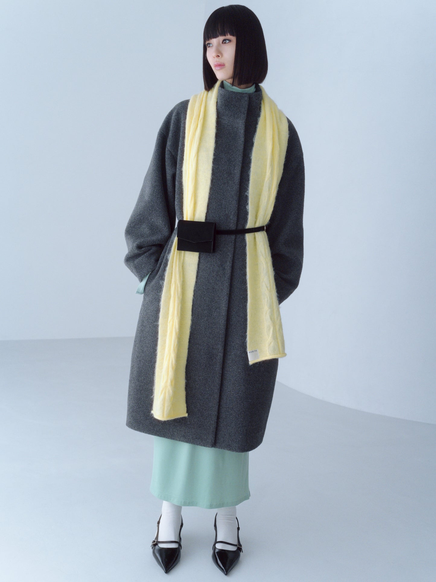 〔plain〕Plain cocoon coat