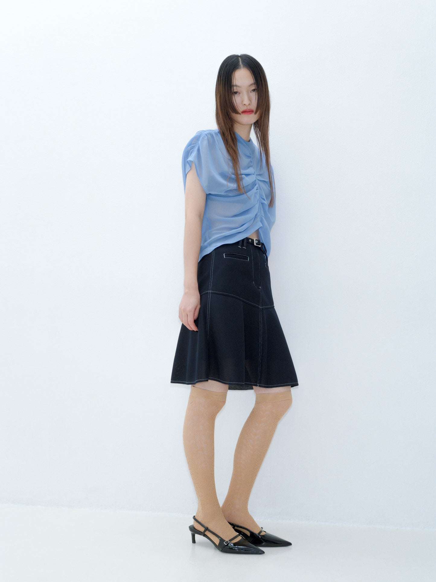 9,【全額支払い】Air mesh flare skirt〔plain〕【受注生産】