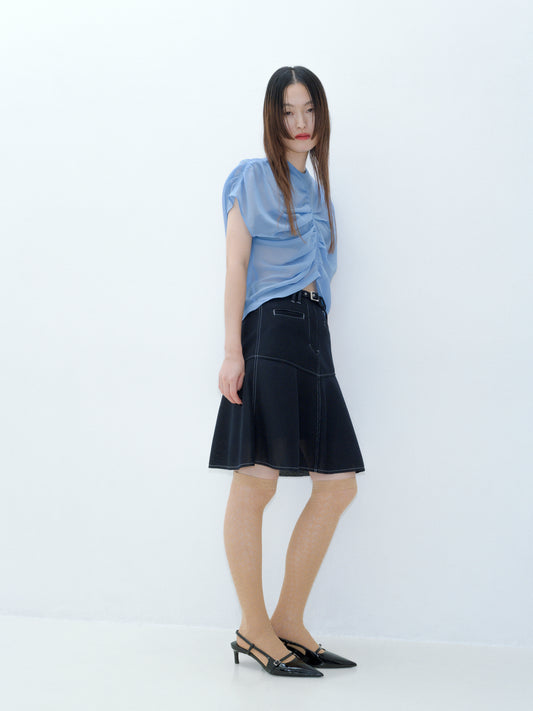 9,【全額支払い】Air mesh flare skirt〔plain〕【受注生産】