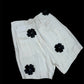 [rich] Black flower short pants "Lightly blooming black margins"