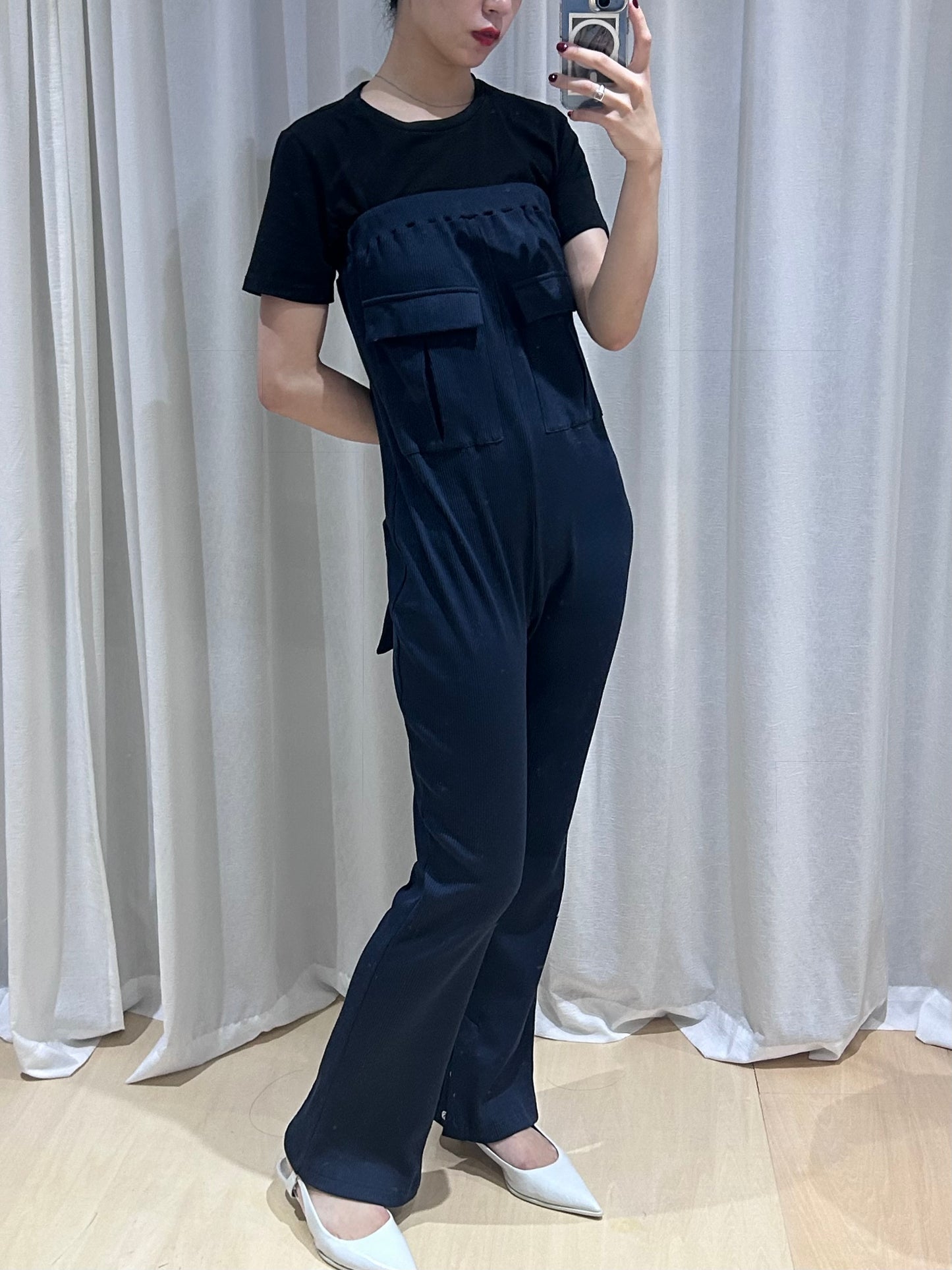 6,【全額支払い】Bare rib jumpsuit〔plain〕【受注生産】