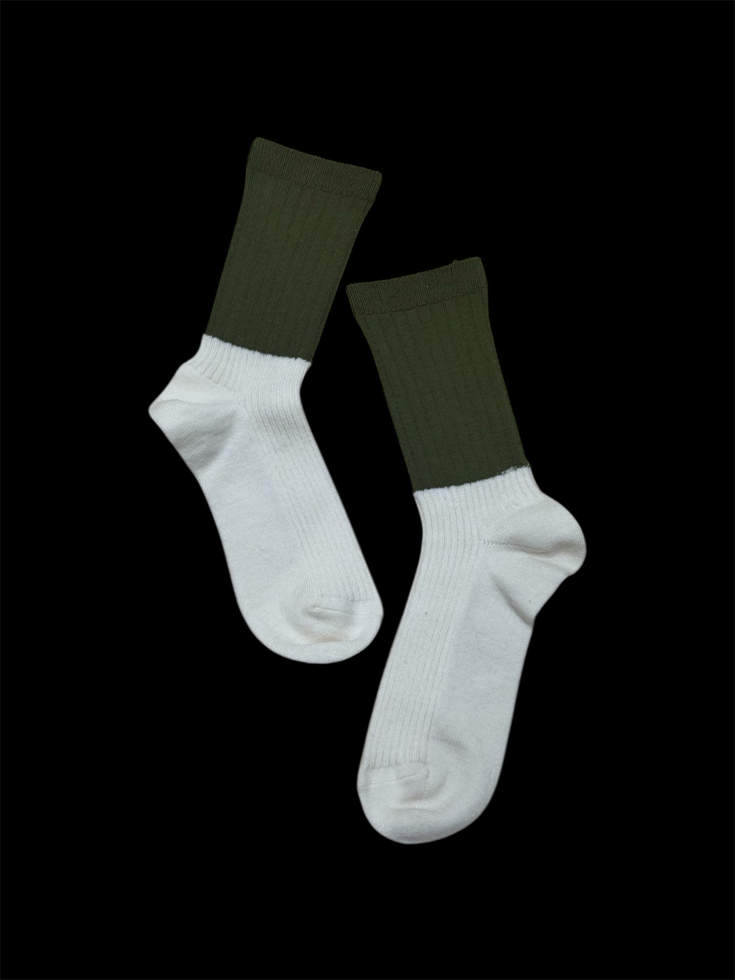 50% off [plain] Two-tone wool rib socks "Add a touch of color to your winter feet"