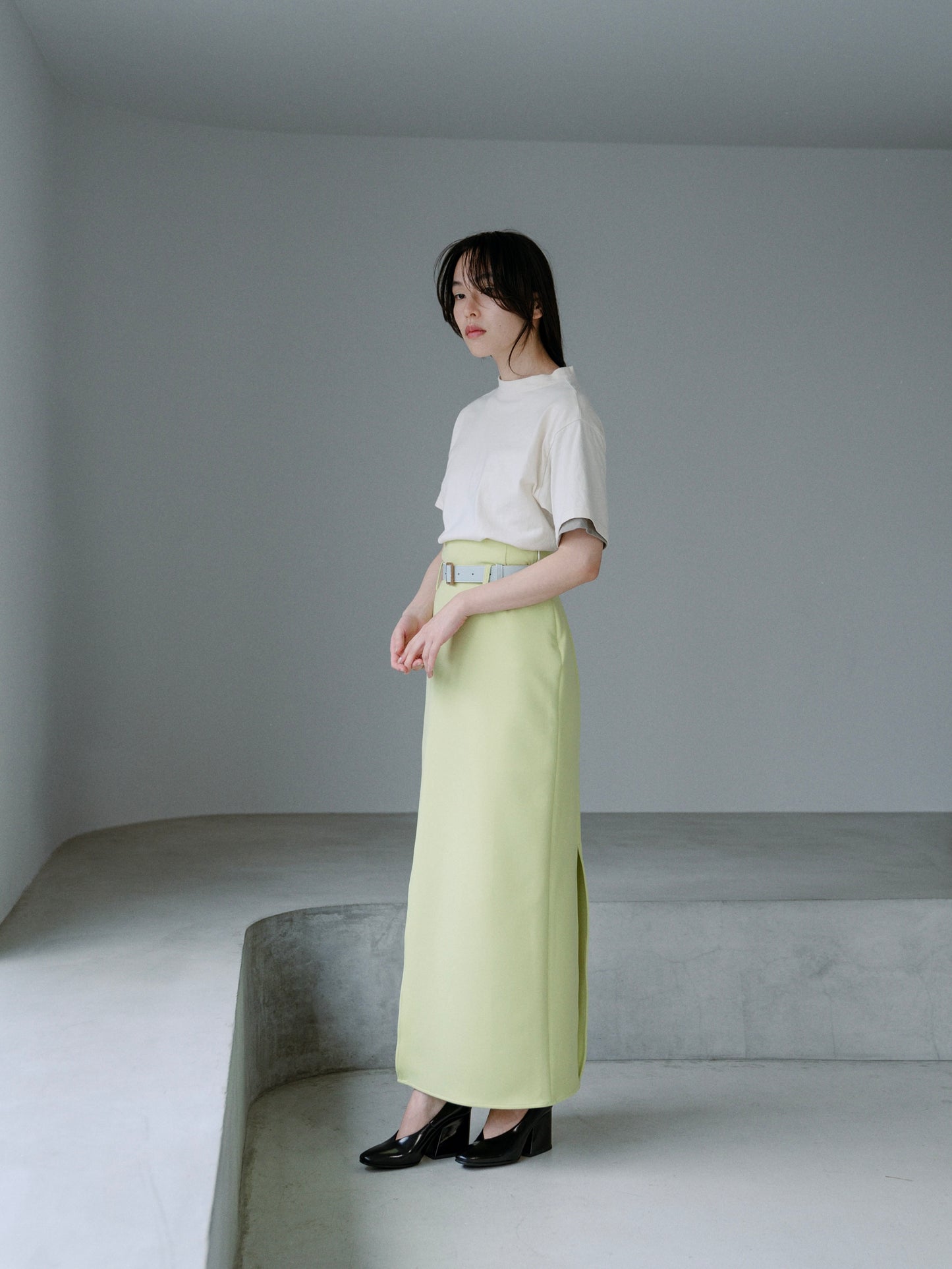 ▪️Slit tight long skirt〔plain〕