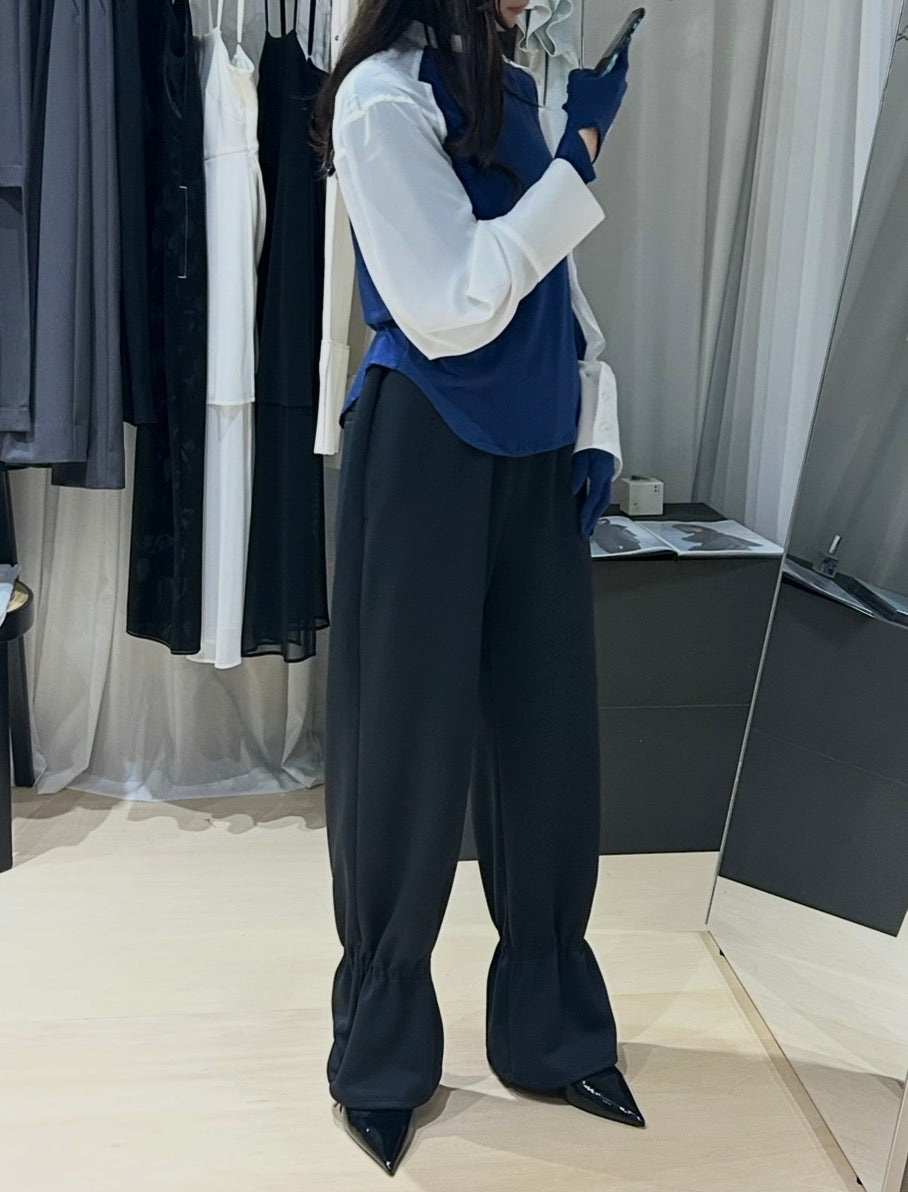 [louise] Louise flare hem pants・Black