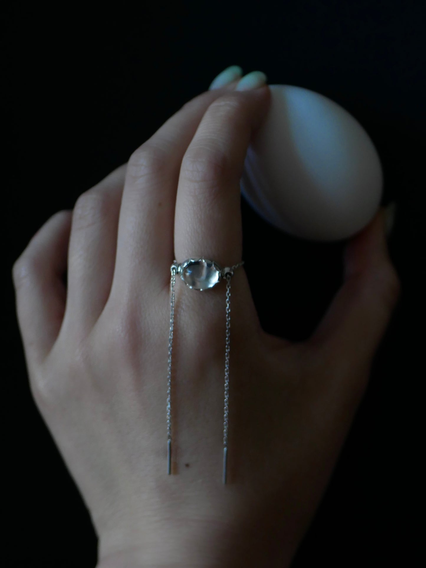 〔small article〕Chain onyx・crystal ring