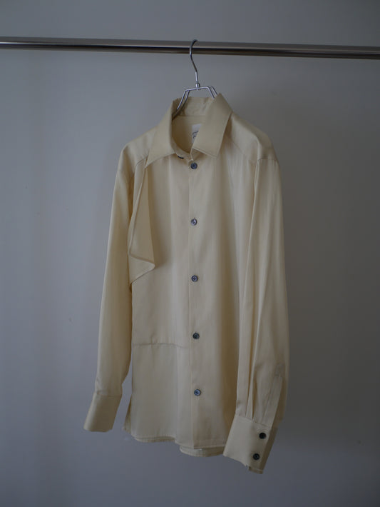 ◼︎Drooping box shirt・yellow 〔plain〕