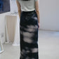 〔rich〕Dripping tight skirt （Print）「光をすべらせ、輪郭を遊ぶ」