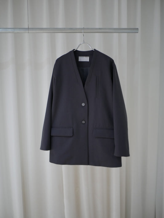 4A.【全額支払い】Plain collarless jacket〔plain〕original wool【受注販売】