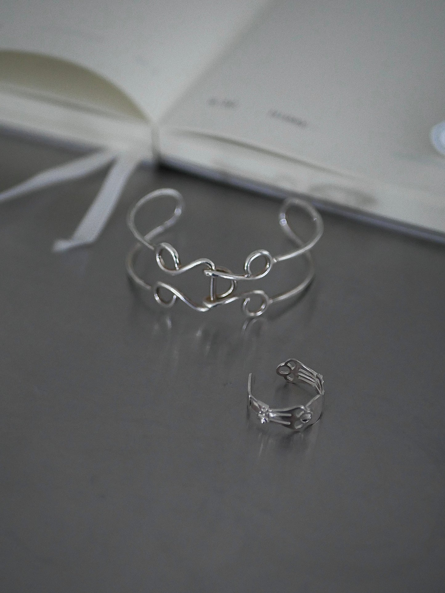 〔small article〕 Silver ear flat ring